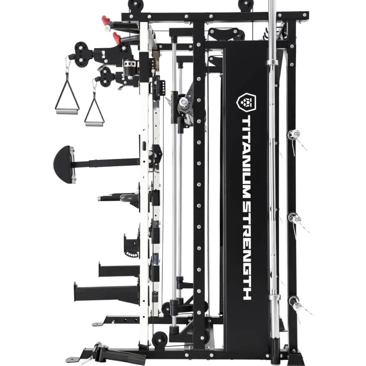 All-in-One Trainer - Poulie Double (2x90 kg), Multipower, Power Rack et Presse à Jambes MX90