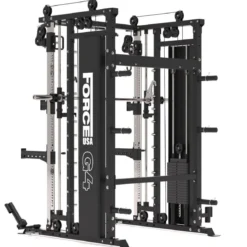 G4 All-In-One Trainer: Rack, Smith Machine et Double Poulie + 154 kg de Poids Inclus