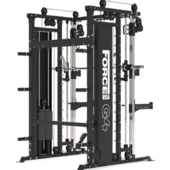 G4 All-In-One Trainer: Rack, Smith Machine et Double Poulie + 154 kg de Poids Inclus