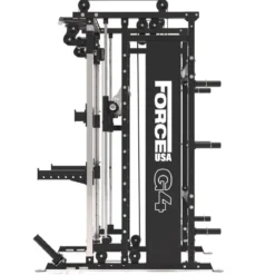 G4 All-In-One Trainer: Rack, Smith Machine et Double Poulie + 154 kg de Poids Inclus