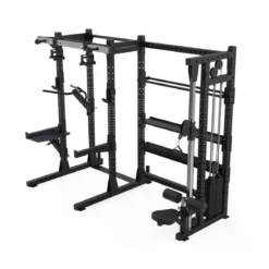 Half Rack avec Poulie Ajustable (100 kg) et Étagères de Rangement E70
