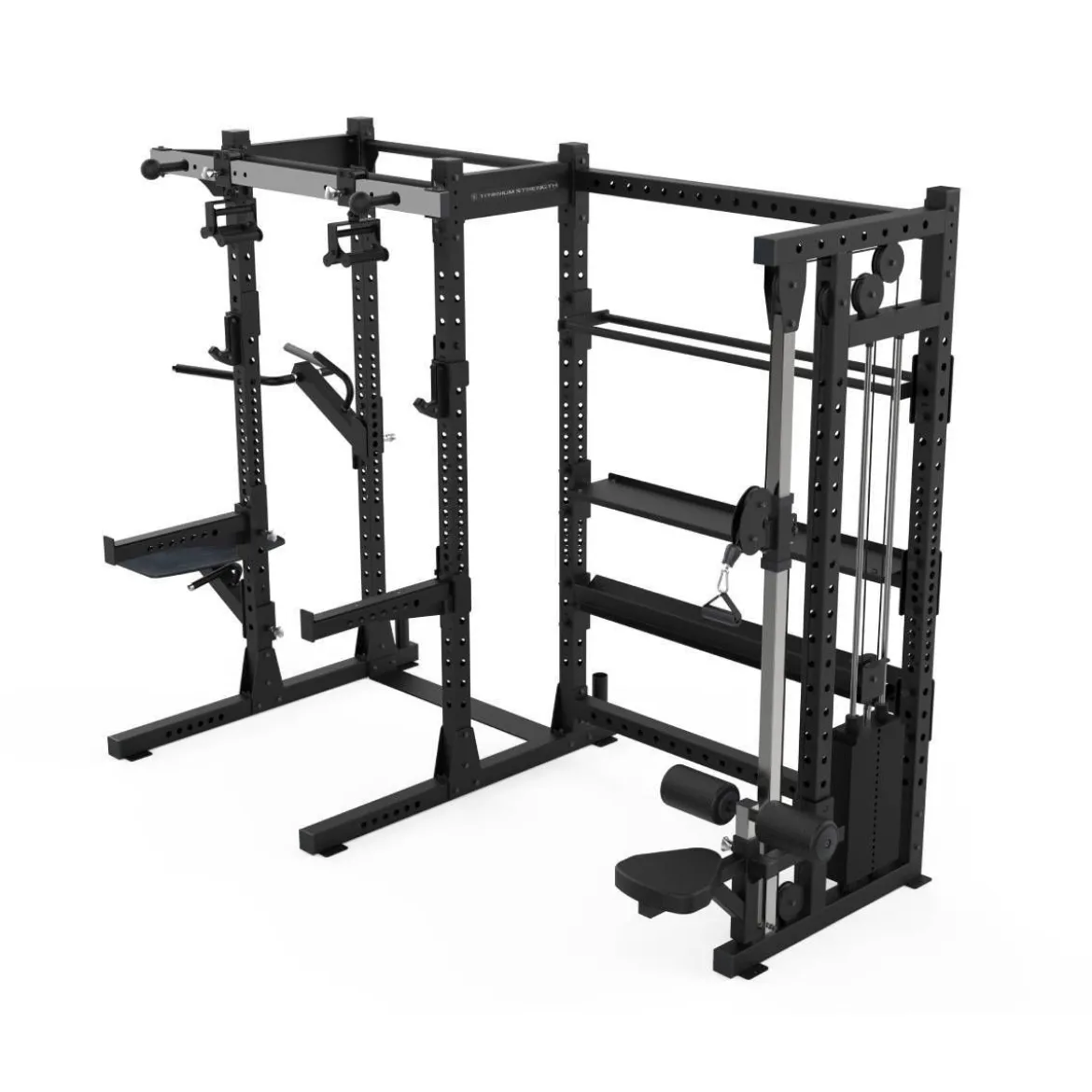 Half Rack avec Poulie Ajustable (100 kg) et Étagères de Rangement E70