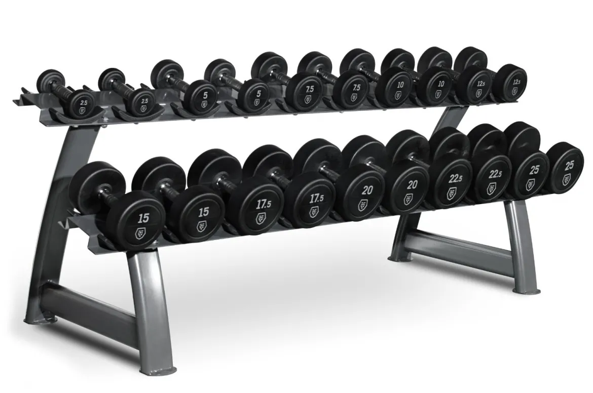 Jeu Haltères Ronds 2,5- 25Kg + Rack HD25