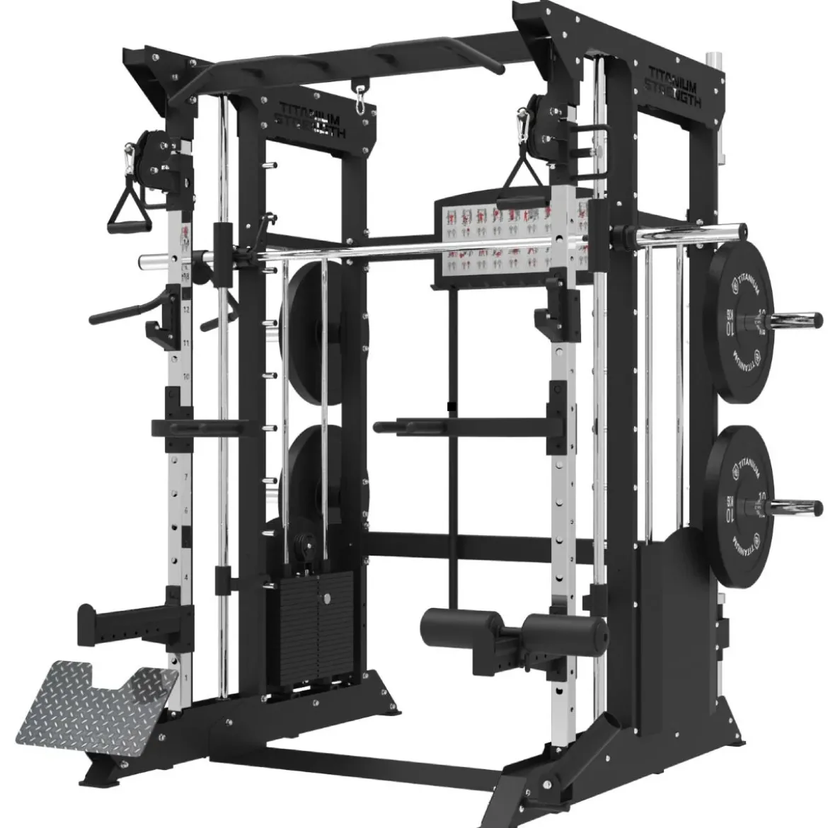 MULTIPOWER - MACHINE SMITH AVEC DOUBLE POULIE + PILE DE POIDS DE 200 KG INCLUS B200 V3 BLACK SERIES