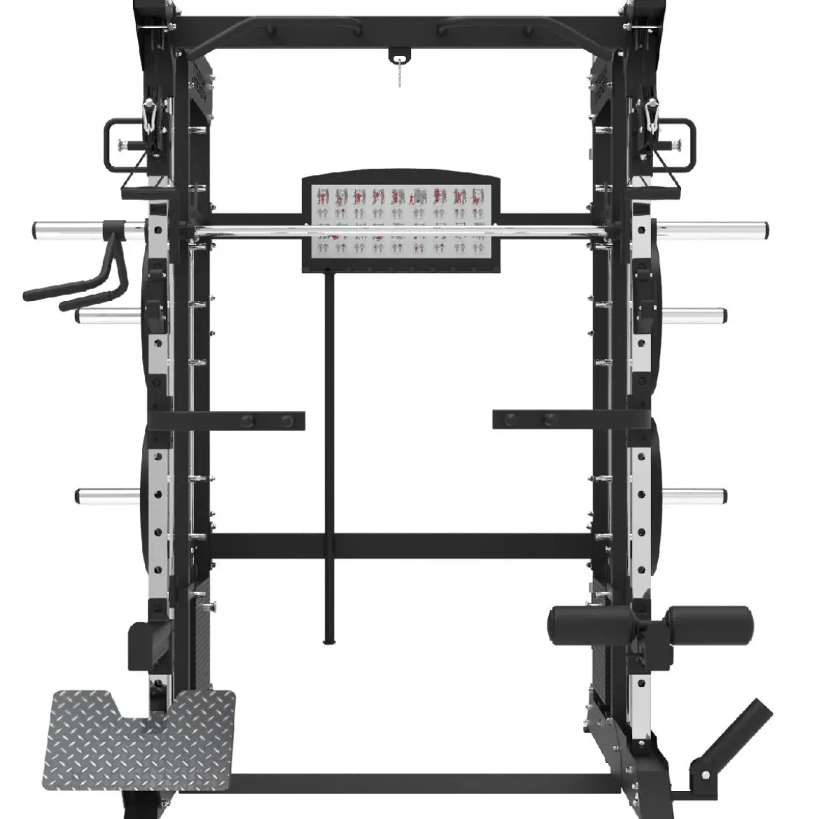 MULTIPOWER - MACHINE SMITH AVEC DOUBLE POULIE + PILE DE POIDS DE 200 KG INCLUS B200 V3 BLACK SERIES