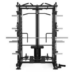 MULTIPOWER - MACHINE SMITH AVEC DOUBLE POULIE + RACK + POULIE HAUTE ET BASSE + 270 KG DE PLAQUES INCLUSES B300