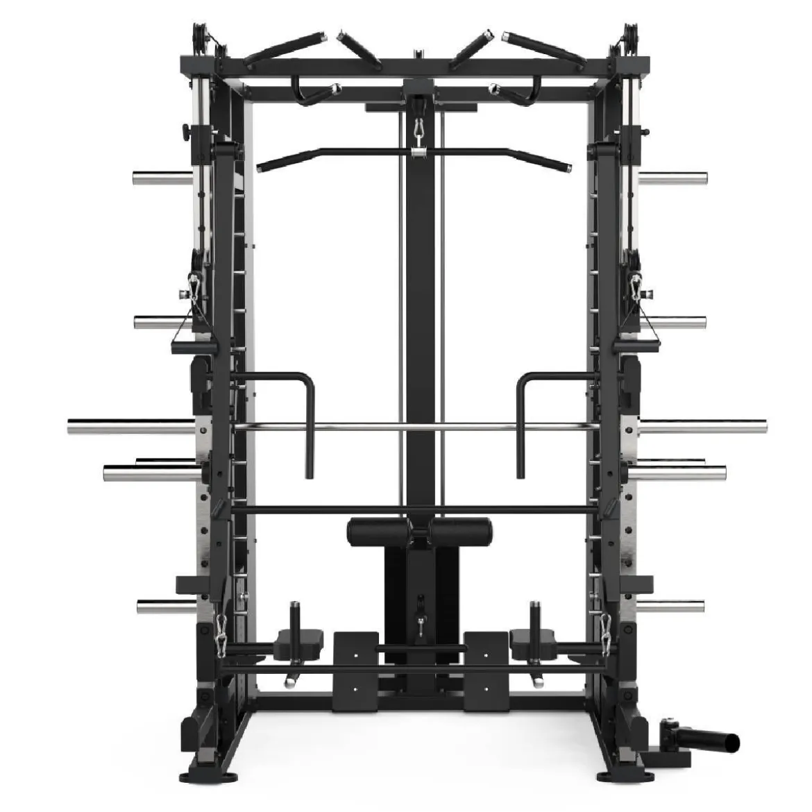 MULTIPOWER - MACHINE SMITH AVEC DOUBLE POULIE + RACK + POULIE HAUTE ET BASSE + 270 KG DE PLAQUES INCLUSES B300