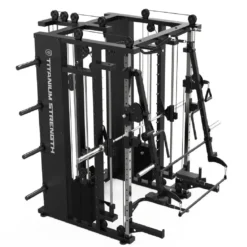 MULTIPOWER - MACHINE SMITH AVEC DOUBLE POULIE + RACK + POULIE HAUTE ET BASSE + 270 KG DE PLAQUES INCLUSES B300