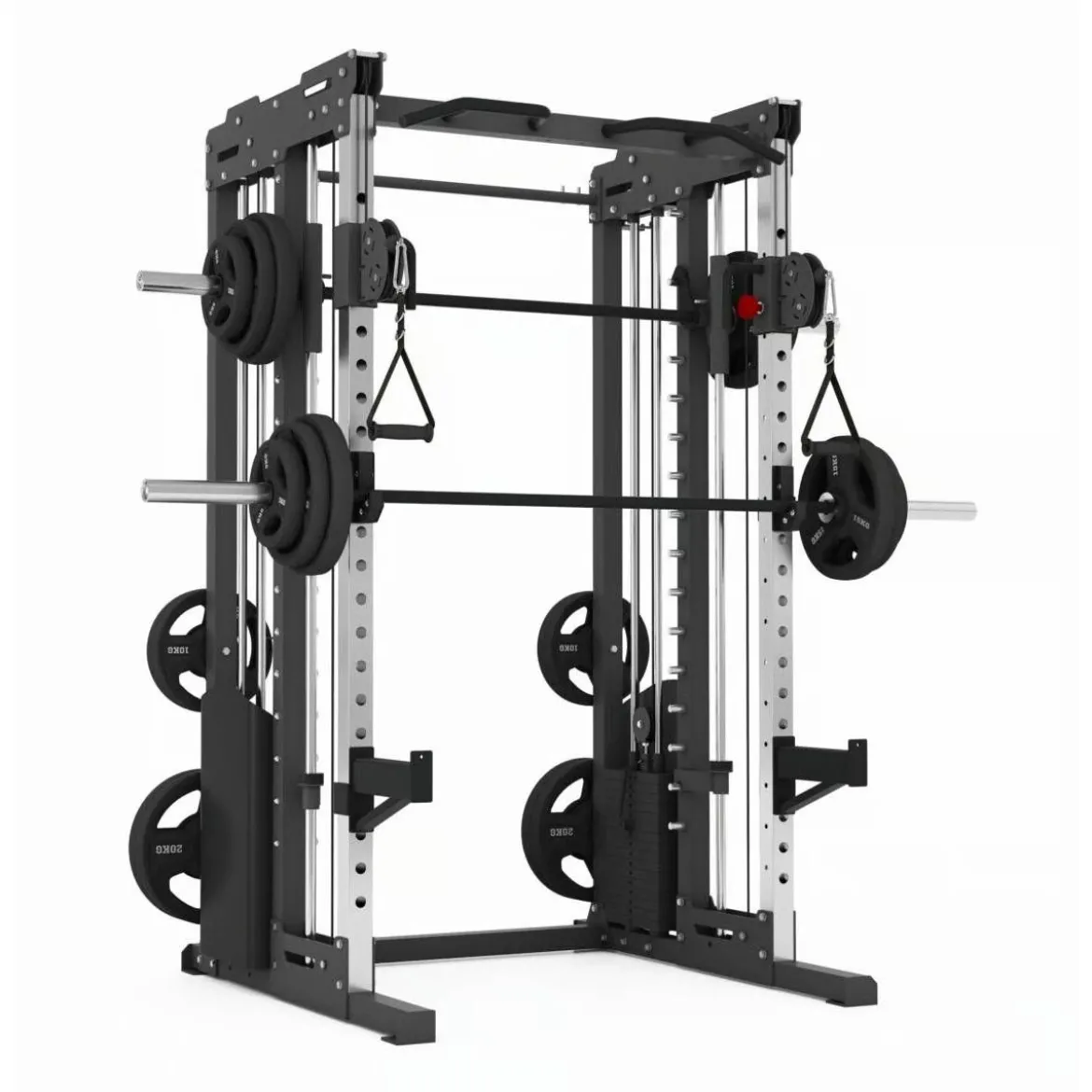 Multipower - Machine Smith Professionnelle avec Double Poulie + Rack FT3