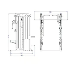 Multipower - Machine Smith Professionnelle avec Double Poulie + Rack FT3