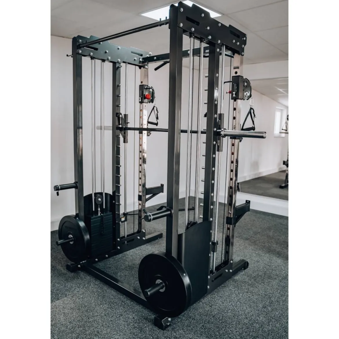 Multipower - Machine Smith Professionnelle avec Double Poulie + Rack FT3