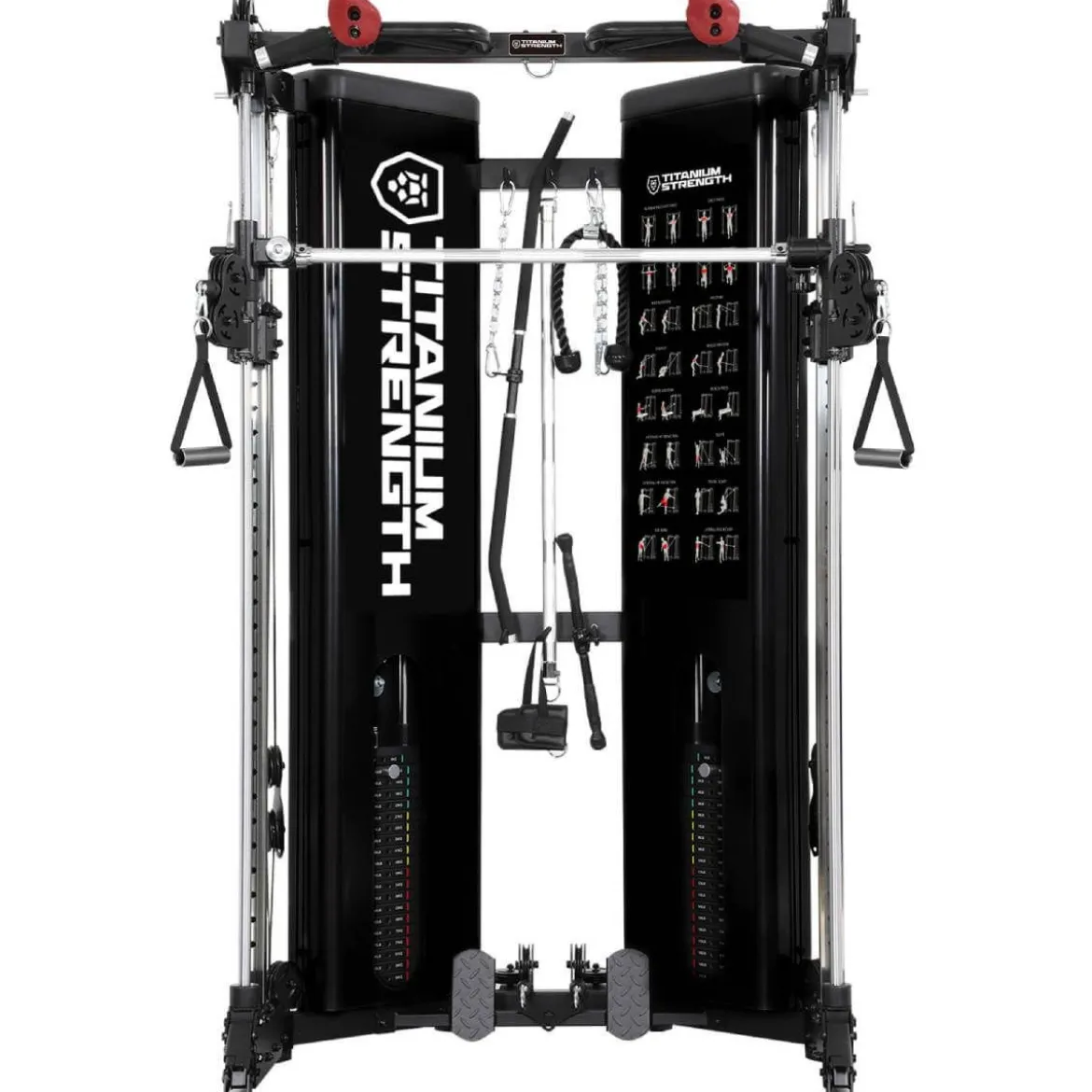 Poulie Double Réglable + Smith avec charges intégrées (2 x 90 kg) – FT90 pliable