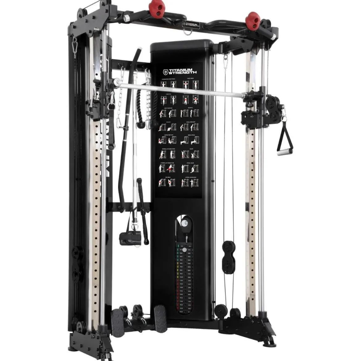 Poulie Double Réglable + Smith avec charges intégrées (2 x 90 kg) – FT90 pliable