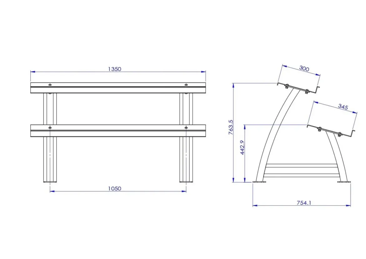 RACK DE 2 HAUTEURS POUR HALTÈRES HEXAGONAUX TS