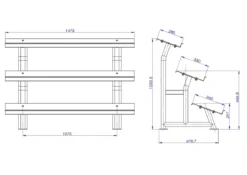 RACK DE 3 HAUTEURS POUR HALTÈRES HEXAGONAUX TS