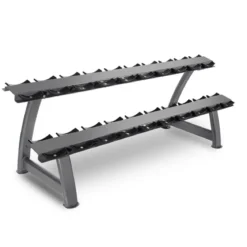 Rack d'Haltères avec Supports - 2 Étagères (10 Paires)