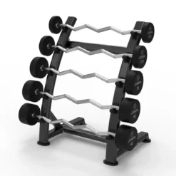 Set de 5 Barres Droites Fixes EZ Curl 10–30 kg + Rack