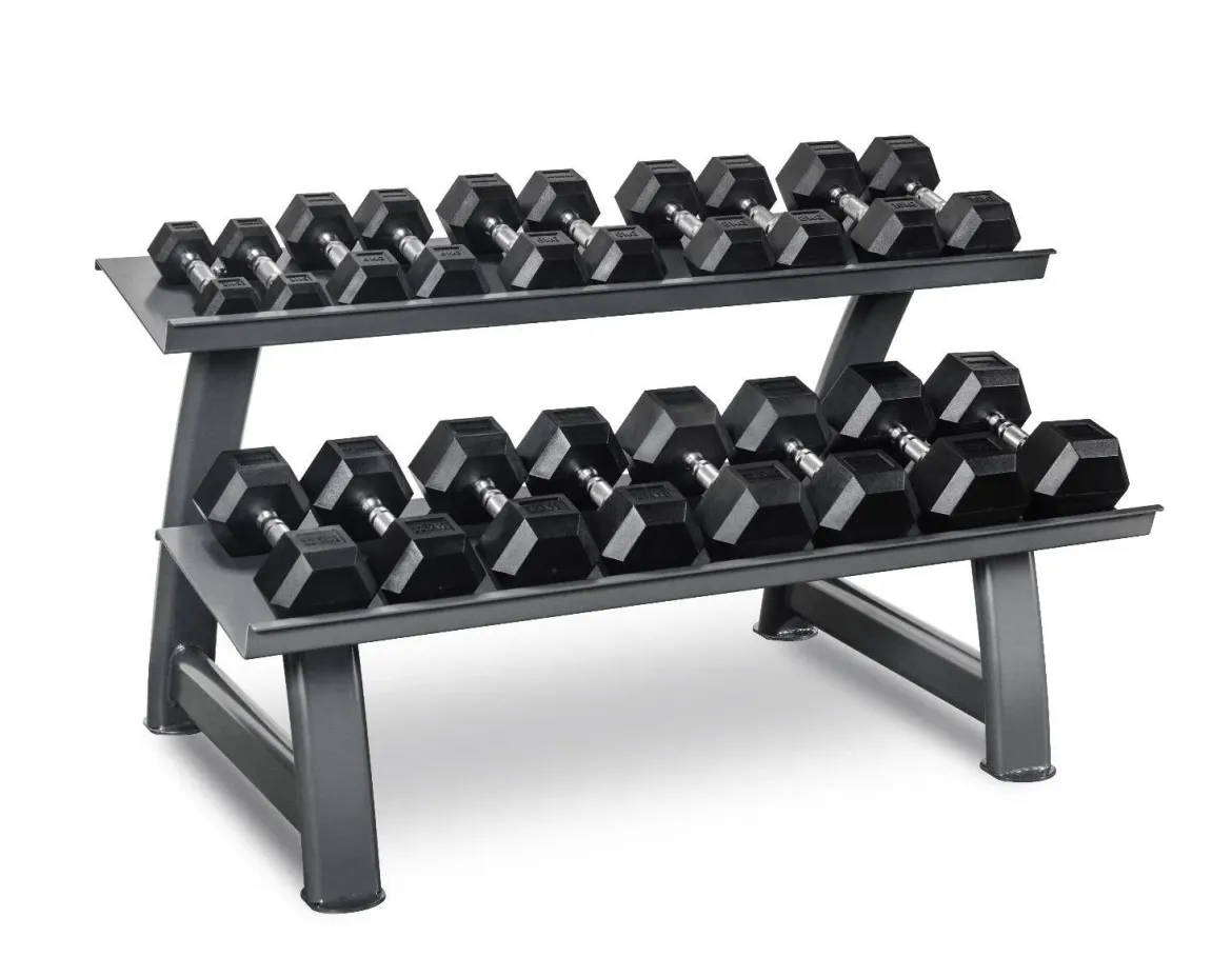 Set d'haltères hexagonaux 2- 20kg TH20 + Rack