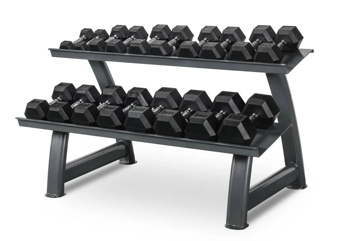 Set d'haltères hexagonaux 2- 20kg TH20 + Rack