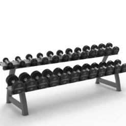 Set d’Haltères Rondes Pro PU 2,5–30 kg + Rack