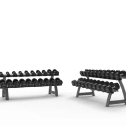 Set d’Haltères Ronds Pro PU 2,5–50 kg + 2 Racks