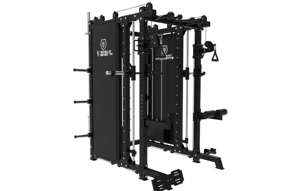 Smith Machine Multifonctionnelle B500 PRO - Machine Smith Commerciale à Double Poulie + Rack