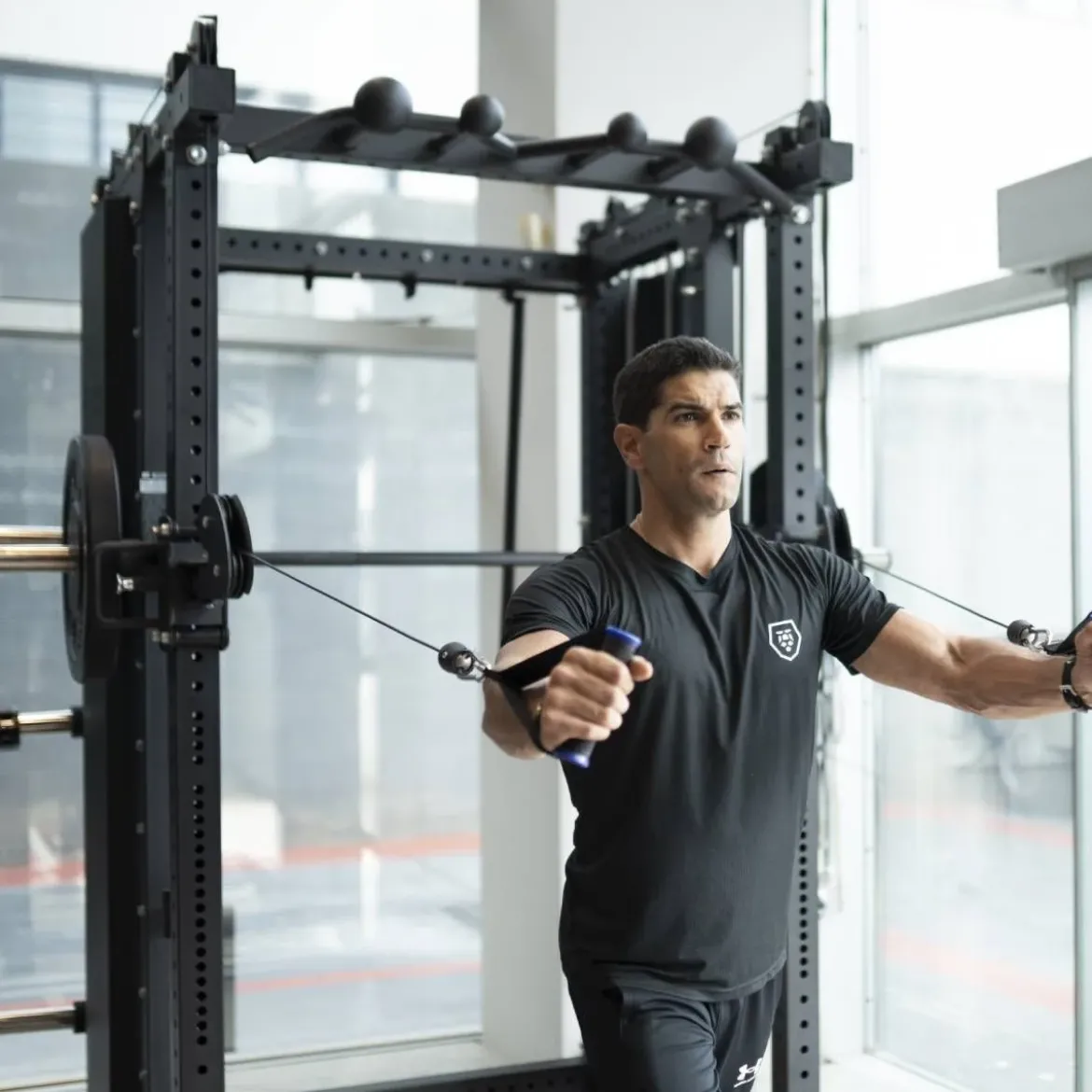 Smith Machine Multifonctionnelle B500 PRO - Machine Smith Commerciale à Double Poulie + Rack