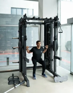 Smith Machine Multifonctionnelle B500 PRO - Machine Smith Commerciale à Double Poulie + Rack