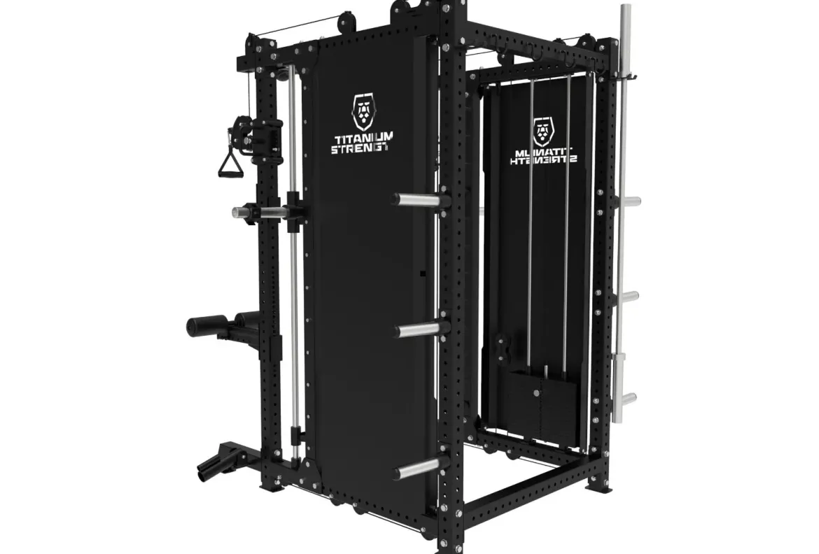 Smith Machine Multifonctionnelle B500 PRO - Machine Smith Commerciale à Double Poulie + Rack