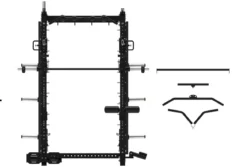 Smith Machine Multifonctionnelle B500 PRO - Machine Smith Commerciale à Double Poulie + Rack