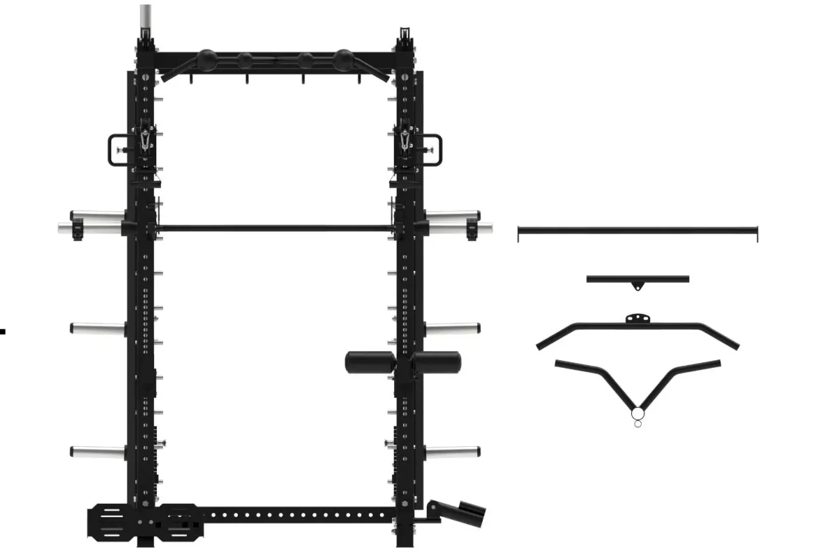Smith Machine Multifonctionnelle B500 PRO - Machine Smith Commerciale à Double Poulie + Rack